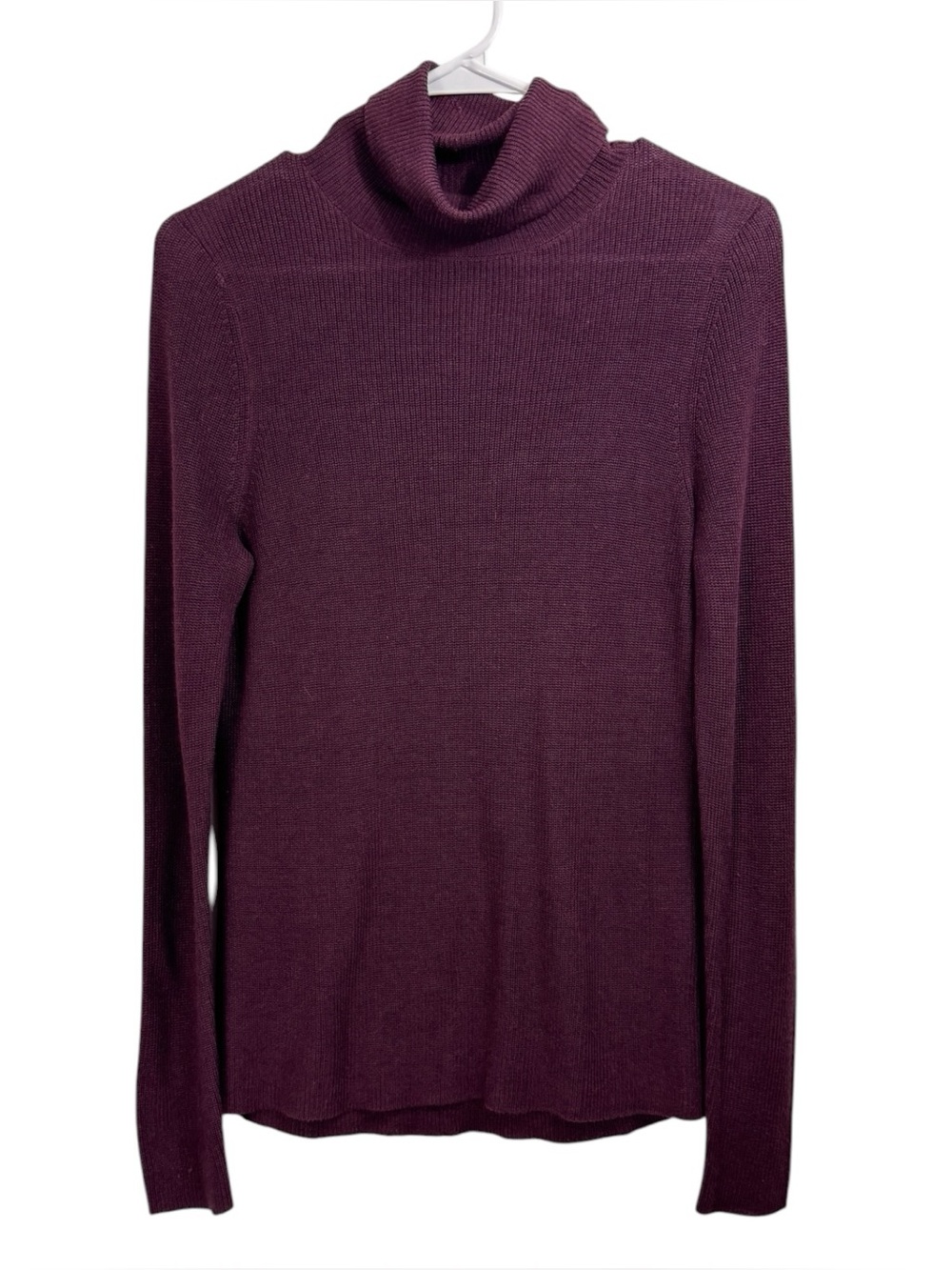Eileen Fisher Size XS Purple Tencel Silk Knit Turtleneck Sweater Lightweight